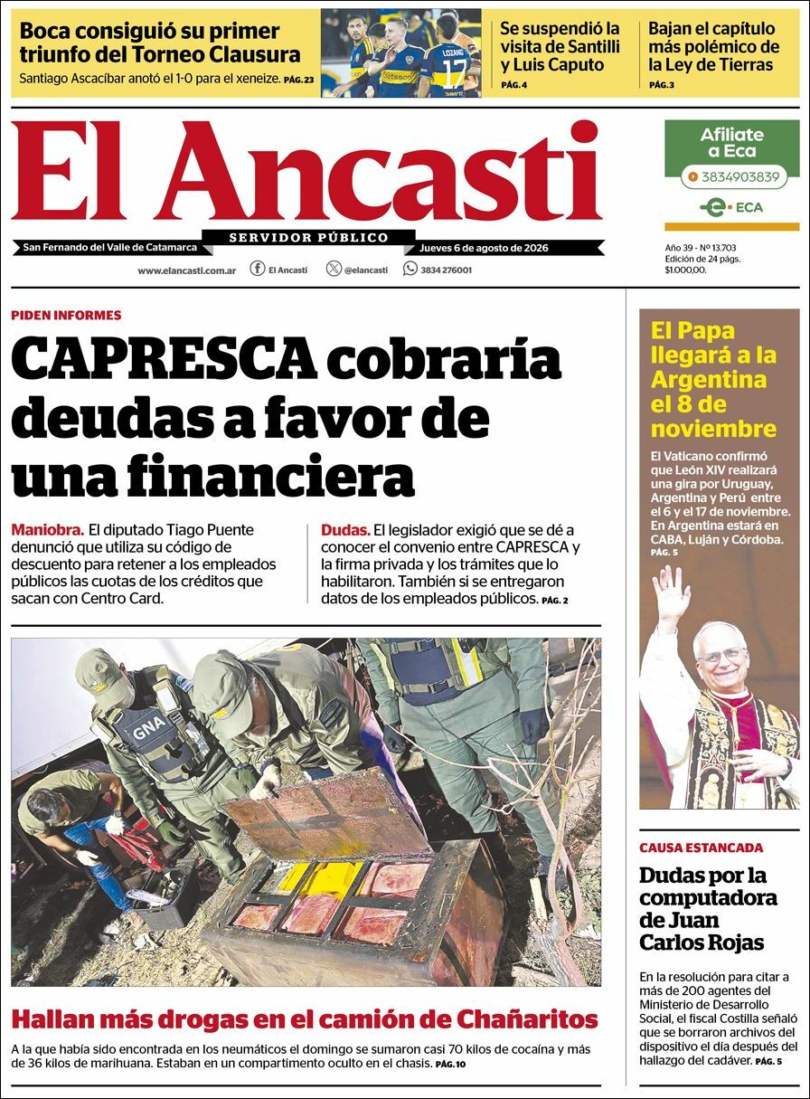 Evolucion Streaming - Sericios Informáticos | RADIO MAS - Tapa del diario Ancasti