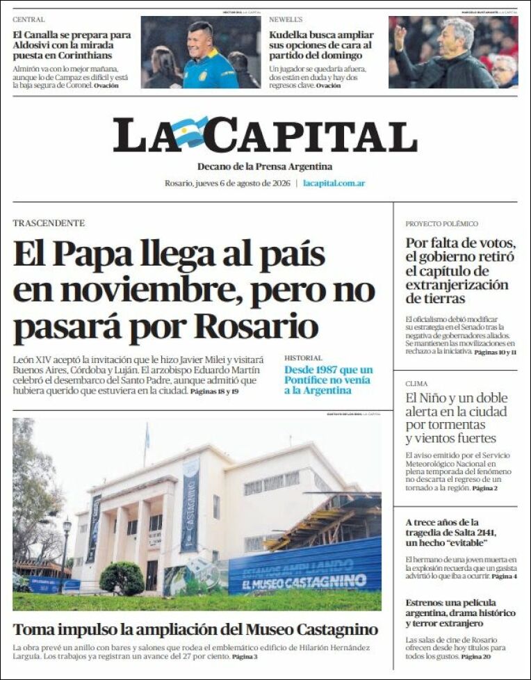 Evolucion Streaming - Sericios Informáticos | RADIO MAS - Tapa del diario La Capital Rosario