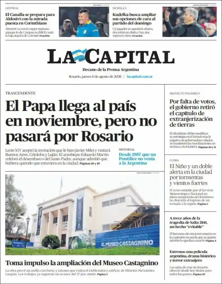 Estudios Max | RADIO MAS - Tapa del diario La Capital Rosario