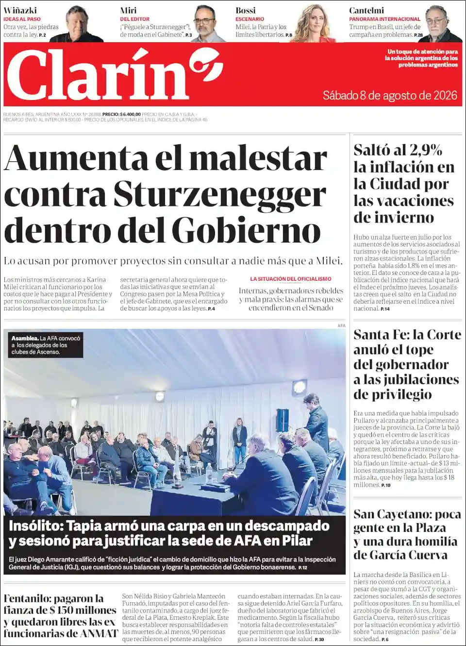 Estudios Max | RADIO MAS - Tapa del diario Clarin