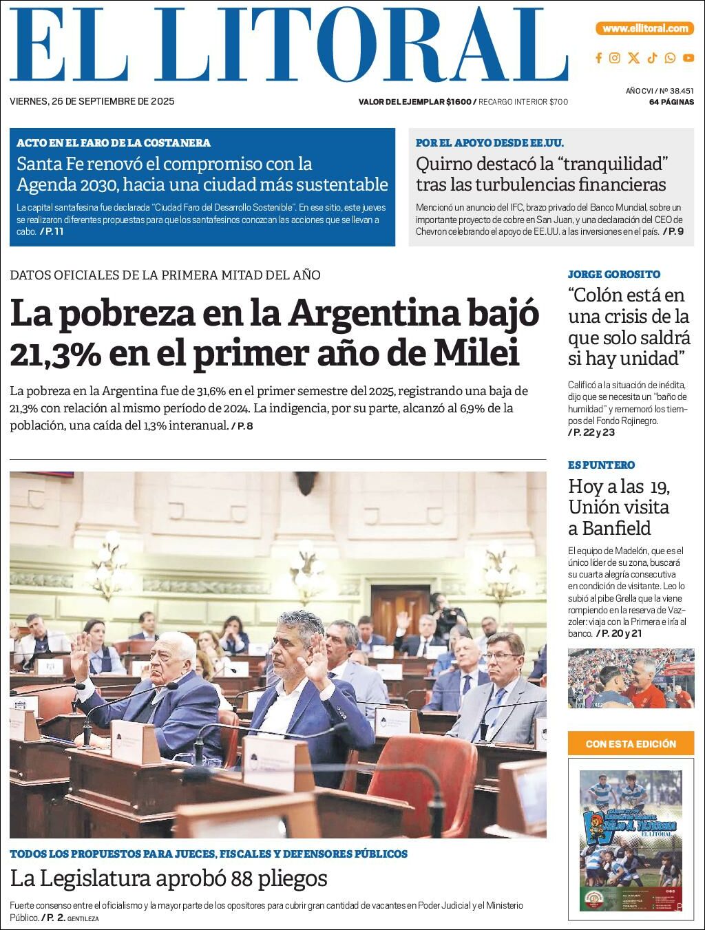 Evolucion Streaming - Sericios Informáticos | RADIO MAS - Tapa del diario El Litoral