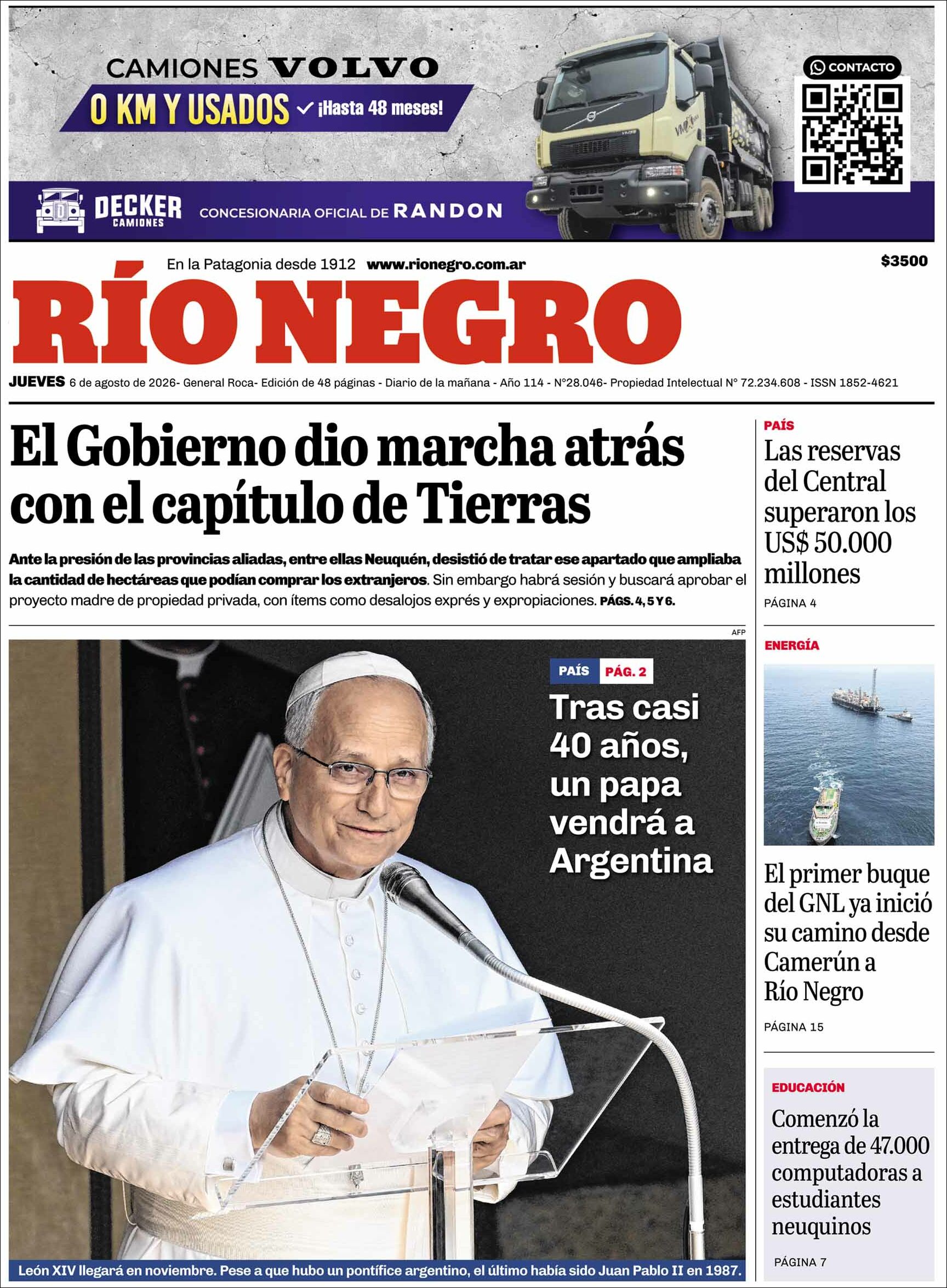 Evolucion Streaming - Sericios Informáticos | RADIO MAS - Tapa del diario Río Negro