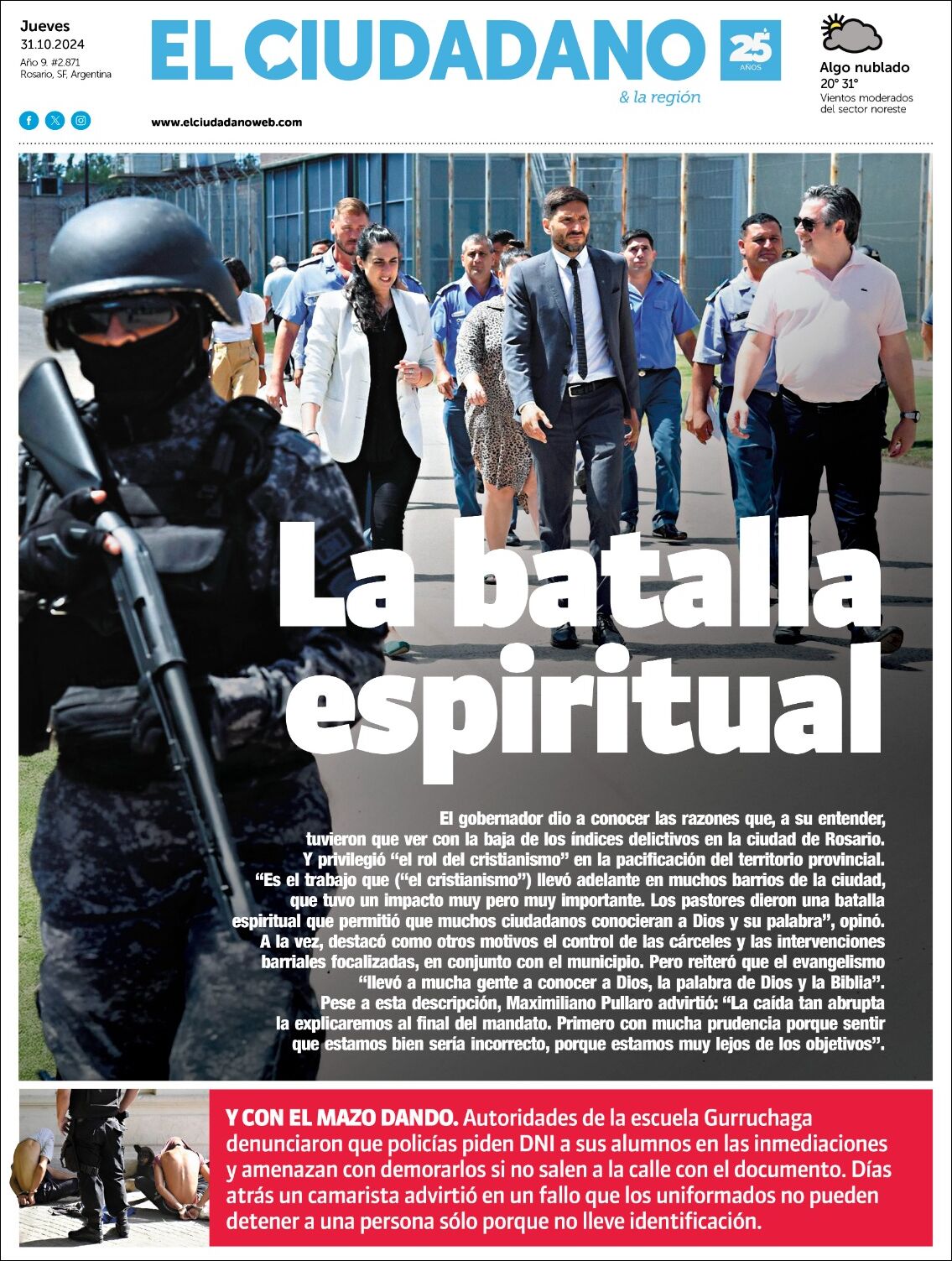 Evolucion Streaming - Sericios Informáticos | RADIO MAS - Tapa del diario El Ciudadano