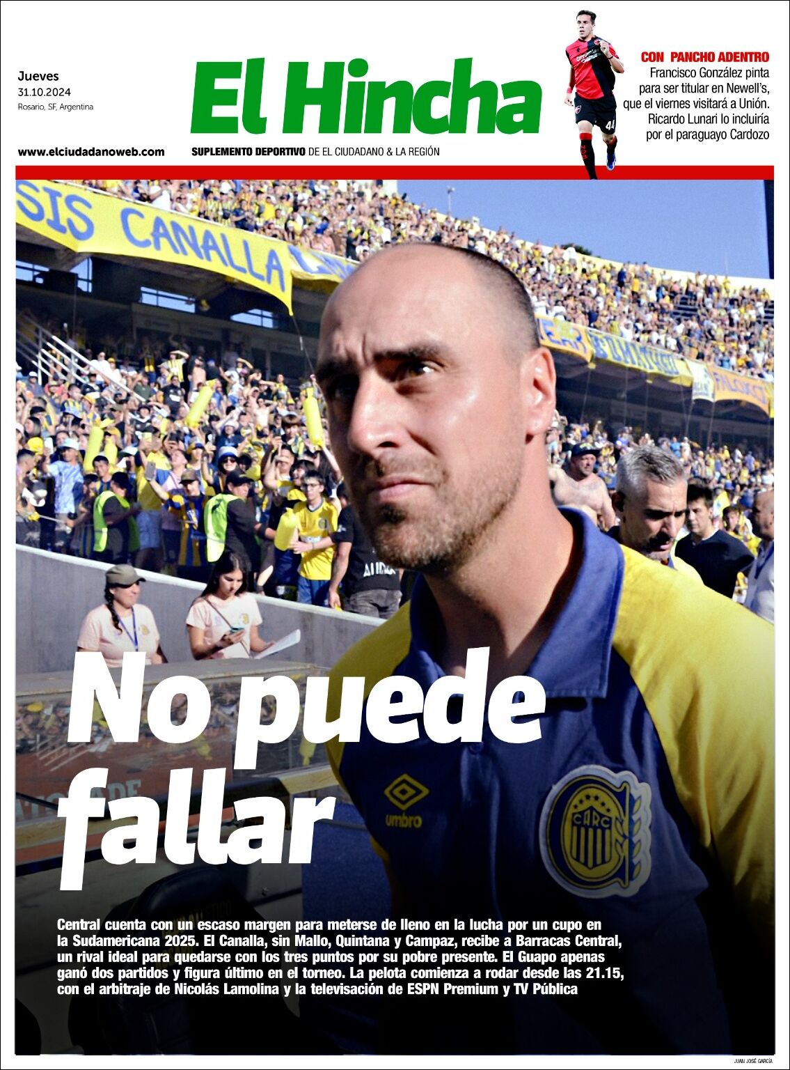 Evolucion Streaming - Sericios Informáticos | RADIO MAS - Tapa del diario El Hincha