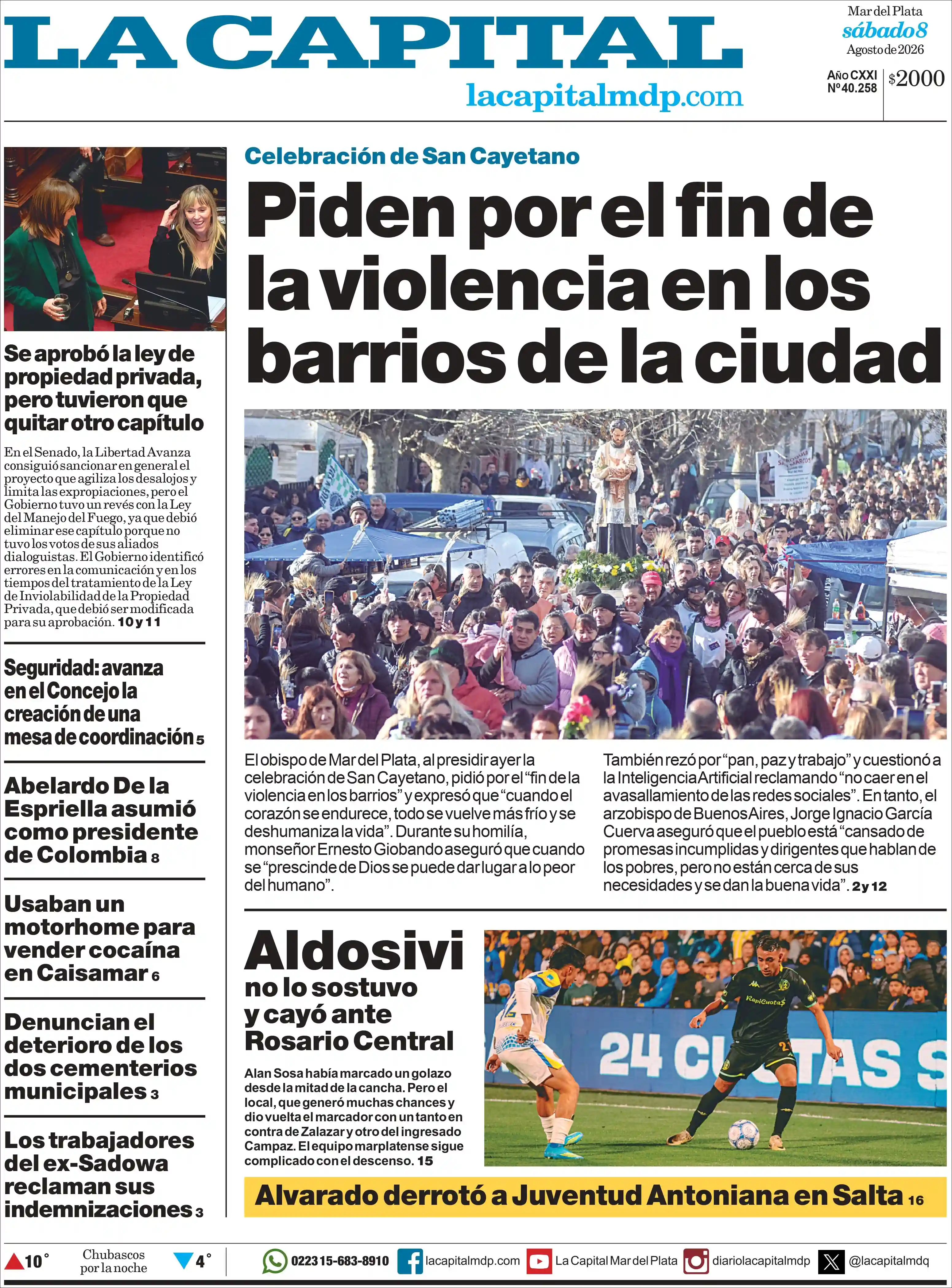 Estudios Max | RADIO MAS - Tapa del diario La Capital