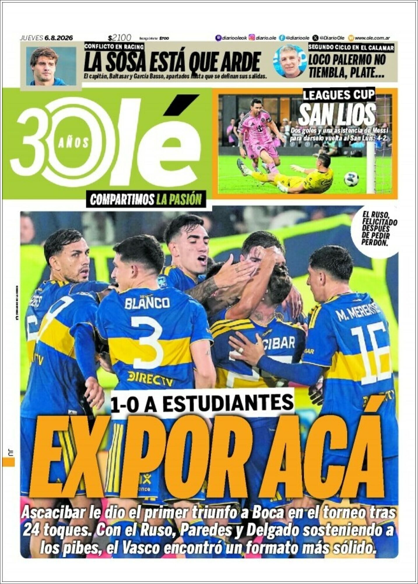 Evolucion Streaming - Sericios Informáticos | RADIO MAS - Tapa del diario Olé