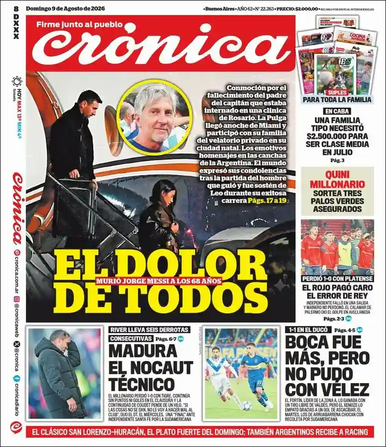 Estudios Max | RADIO MAS - Tapa del diario Crónica
